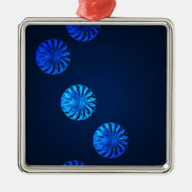 Irish Design Blue Crystal Silbernes Ornament (Vorne)