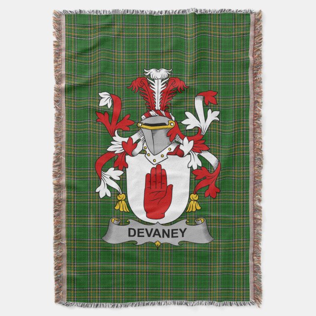 Irish Devaney oder O_Devaney Coat of Arms Family C Decke (Vorderseite Vertikal)