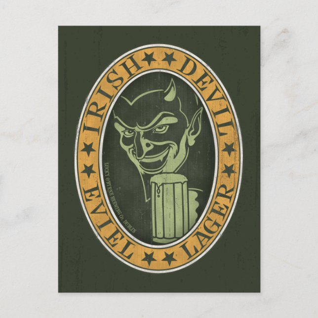 Irish Devil Eviel Lager Postkarte (Vorderseite)