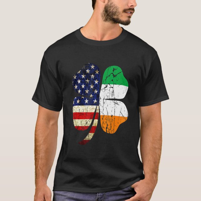Irish Distressed American Flag Ireland Flag St Pat T-Shirt (Vorderseite)