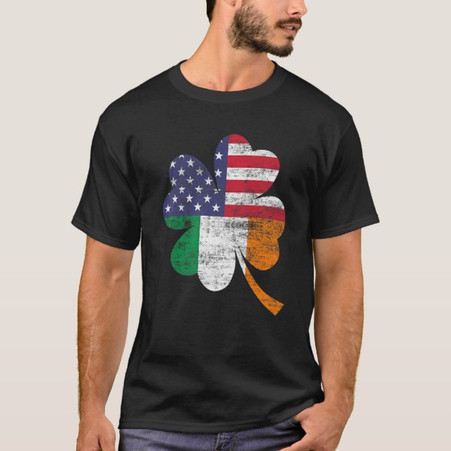Irish Distressed American Flag Ireland Flag St Pat T-Shirt (Vorderseite)