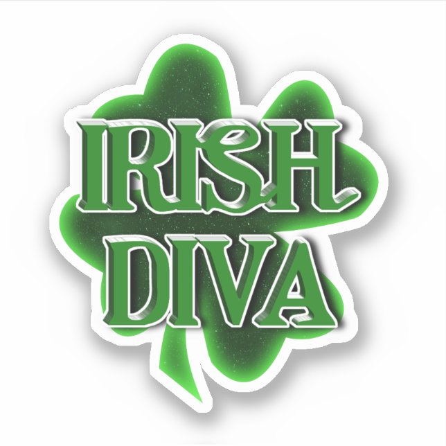 Irish Diva St. Patrick's Day Aufkleber (Vorderseite)