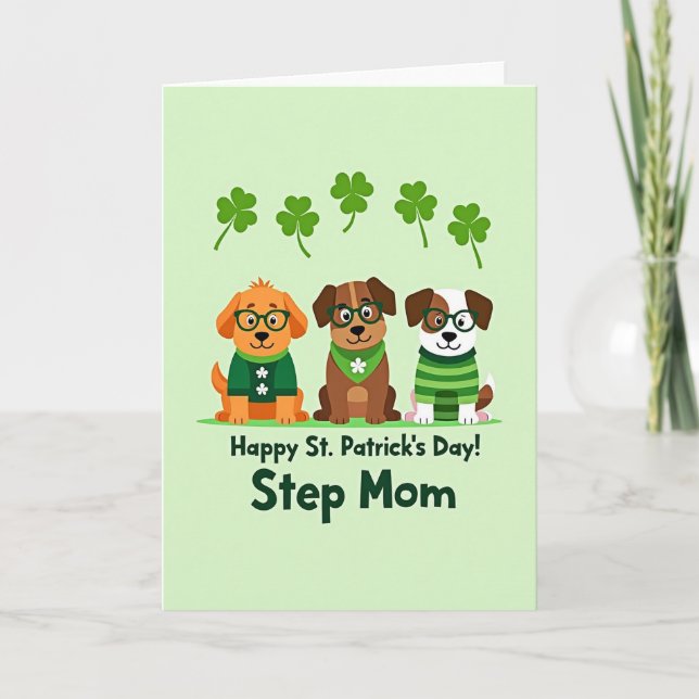 Irish Dogs Stiefmutter St. Patrick Karte (Vorderseite)