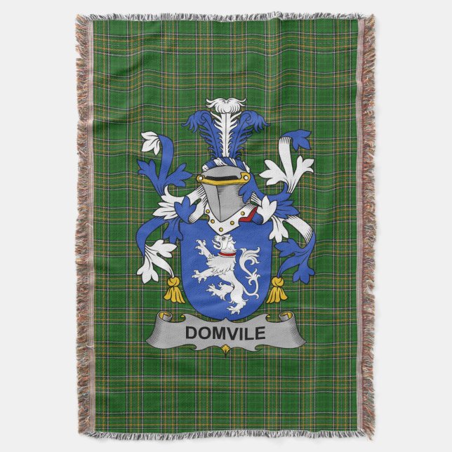 Irish Domvile Coat of Arms Familienwappen Irland Decke (Vorderseite Vertikal)