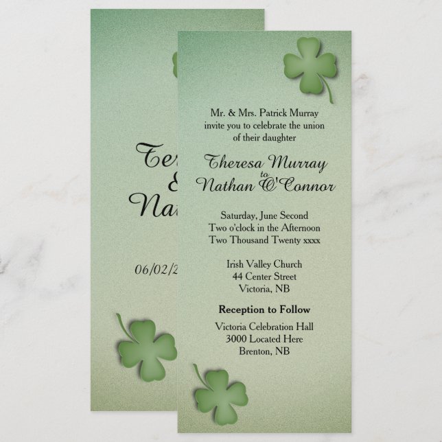 Irish Dreaming Wedding Einladung (Vorne/Hinten)