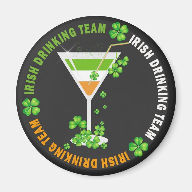 Irish Drink Team Kleeblatt Cocktail Magnet (Vorne)