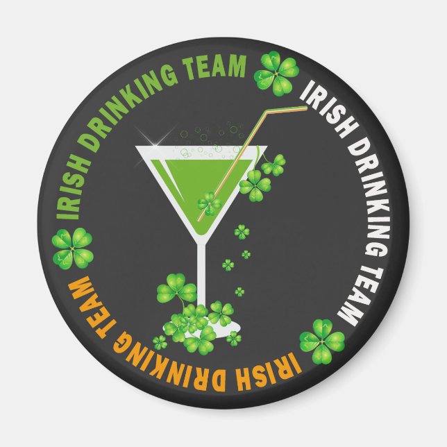 Irish Drink Team Kleeblatt Cocktail Magnet (Vorne)
