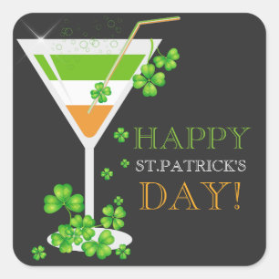 Irish Drink Team Kleeblatt Cocktail Stickers