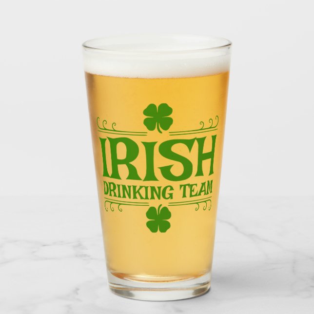 Irish Drink Team Kleeblatt Glas (Vorne (Gefüllt))
