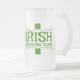 Irish Drink Team Kleeblatt Mattglas Bierglas