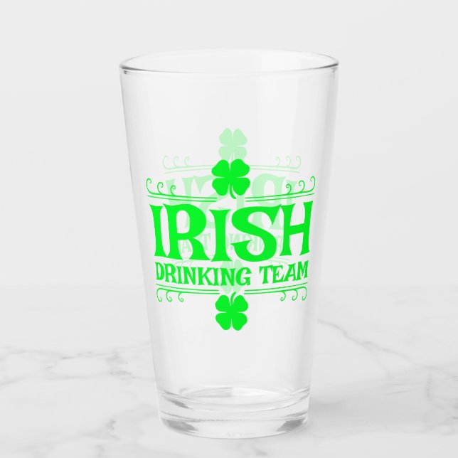 Irish Drink Team, Lucky, Kleeblatt, Green Beer, Glas (Vorderseite)