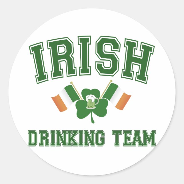 Irish Drink Team Runder Aufkleber (Vorderseite)