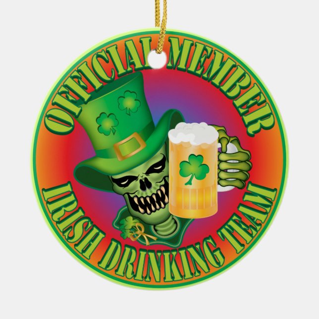 Irish Drink Team Skull Keramik Ornament (Vorne)