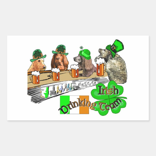 Irish Drink Team St Pats Rechteckiger Aufkleber (Vorderseite)
