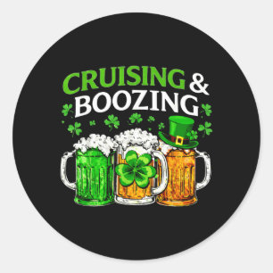 Irish Drinking St Patricks Day Sauf Tour Runder Aufkleber