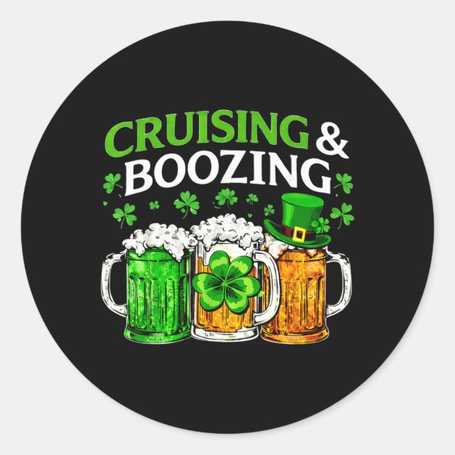 Irish Drinking St Patricks Day Sauf Tour Runder Aufkleber (Vorderseite)