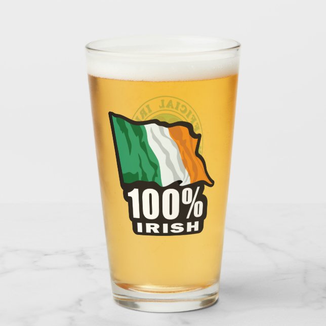 Irish Drinking Team - Stolz auf Iren Glas (Rückseite (gefüllt))