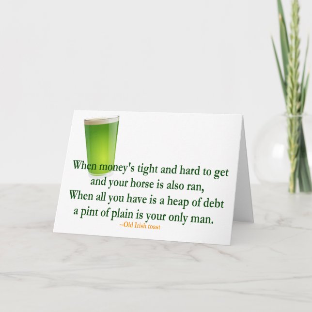 Irish Drinking Toast St. Patrick's Day Card Karte (Vorderseite)