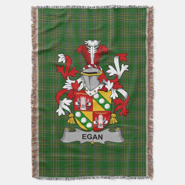 Irish Egan oder McEgan Coat of Arms Familienwappen Decke (Vorderseite Vertikal)