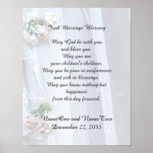 Irish Ehe Segen 11" x 14" Vintage Spitze