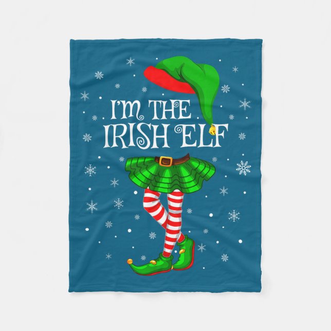 Irish Elf Christmas Matching Family Women Girls El Fleecedecke (Vorderseite)