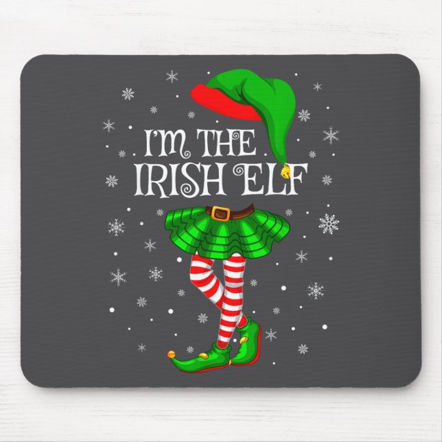 Irish Elf Christmas Matching Family Women Girls El Mousepad (Vorne)