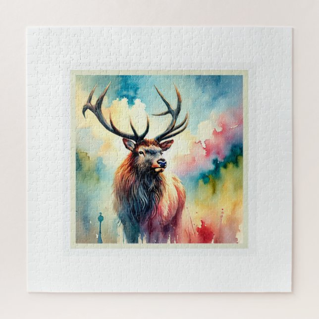 Irish Elk 170724AREF101 - Watercolor Puzzle (Vertikal)