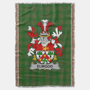 Irish Elwood Coat of Arms Familienwappen Irland Decke