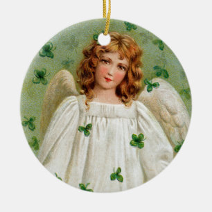 Irish Engel Weihnachtsschmuck. Nollaig Shona Duit Keramik Ornament
