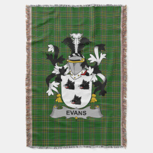 Irish Evans Coat of Arms Familienwappen Irland Decke