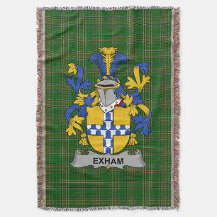 Irish Exham Coat of Arms Familienwappen Irland Decke