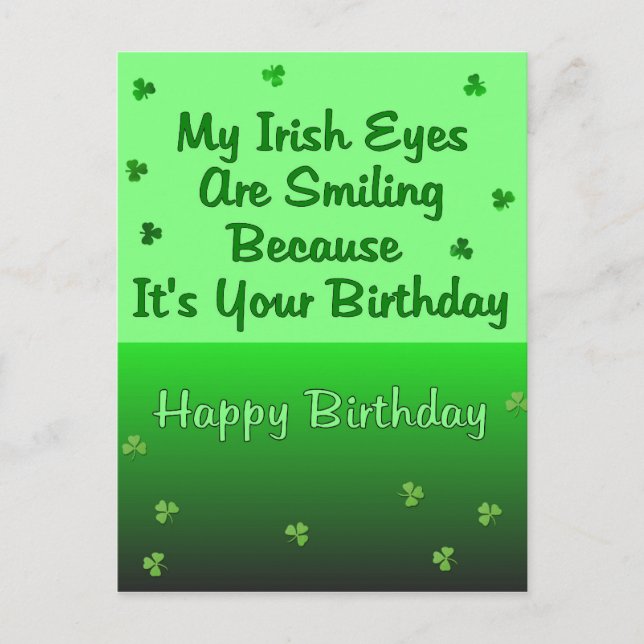 Irish Eyes Birthday Postkarte (Vorderseite)