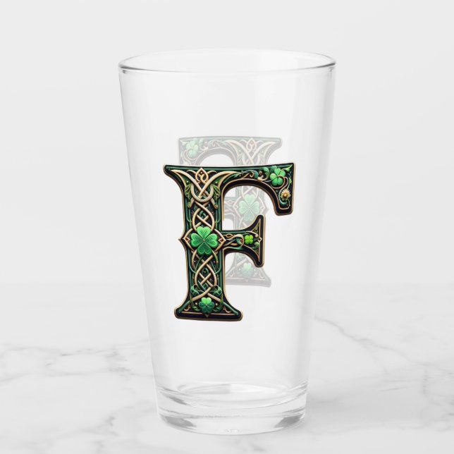 Irish F Monogram Pint Glass Glas (Vorderseite)