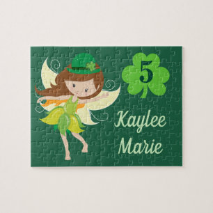 Irish Fairy Girl Niedlich Custom Green Puzzle