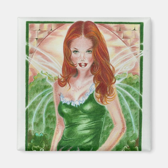 Irish Fairy Kleeblatt Magnet (Vorne)