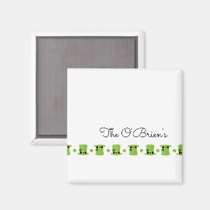 Irish Family NAME Kleeblatts Green Hats Magnet