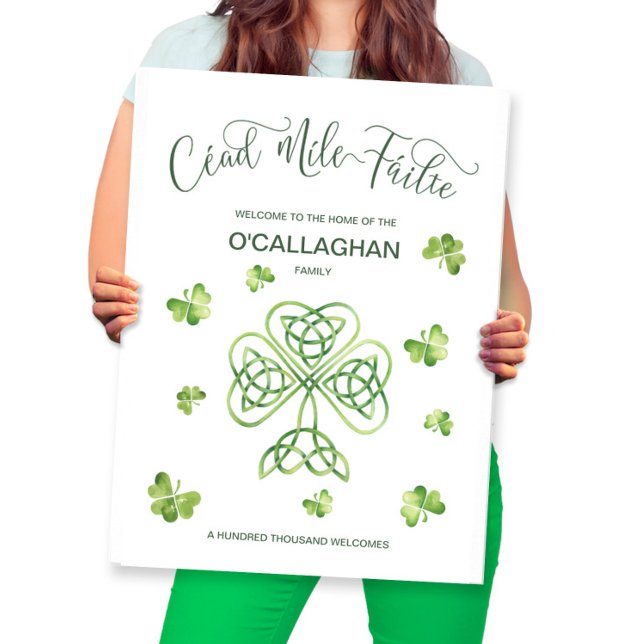 Irish Family Zuhause Welcome Sign Cead Mile Failur Poster (Von Creator hochgeladen)