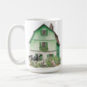 Irish Farmhouse   Grüne Scheune Kaffeetasse