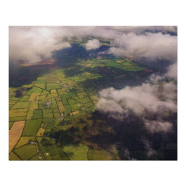 Irish Farmland Patchwork – Aerial Landscape Print Poster