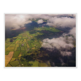 Irish Farmland Patchwork – Aerial Landscape Print Poster