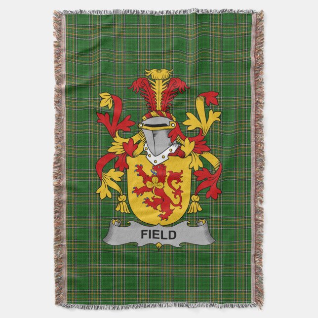 Irish Field Coat of Arms Familienwappen Irland Decke (Vorderseite Vertikal)