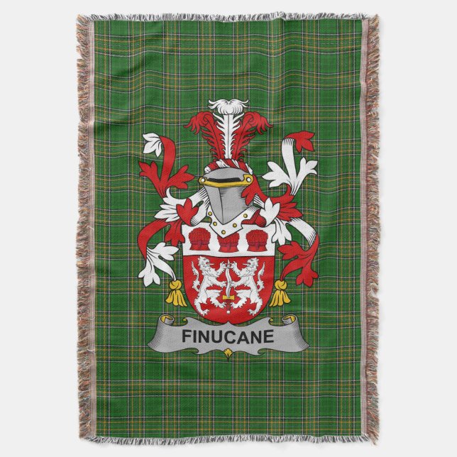 Irish Finucane oder McFinucane Coat of Arms Family Decke (Vorderseite Vertikal)