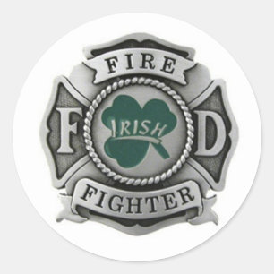 Irish Firefighter-Abzeichen Runder Aufkleber