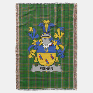 Irish Fisher Coat of Arms Familienwappen Irland Decke