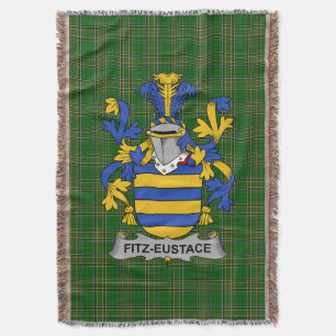 Irish Fitz-Eustace Coat of Arms Familienwappen Ire Decke