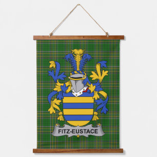 Irish Fitz-Eustace Coat of Arms Familienwappen Wandteppich Mit Holzrahmen