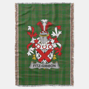 Irish Fitz-Gibbon Coat of Arms Familienwappen Irla Decke