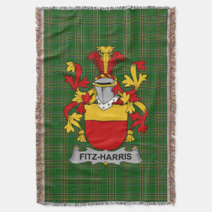 Irish Fitz-Harris Coat of Arms Familienwappen Irla Decke