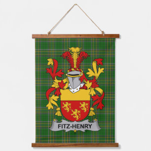 Irish Fitz-Henry Coat of Arms Familienwappen Wandteppich Mit Holzrahmen