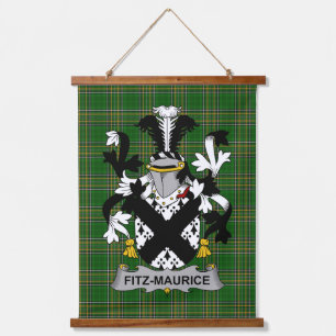 Irish Fitz-Maurice Coat of Arms Familienwappen Wandteppich Mit Holzrahmen